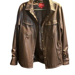 Guess Women's Chocolate Leather Jacket